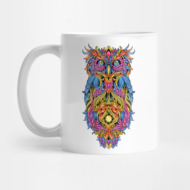 Magic Owl - Colorful Fantasy Bird Art by bigbikersclub